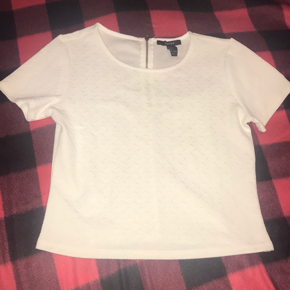 Forever21 white textured t shirt